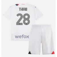 Camiseta AC Milan Malick Thiaw #28 Segunda Equipación Replica 2023-24 para niños mangas cortas (+ Pantalones cortos)